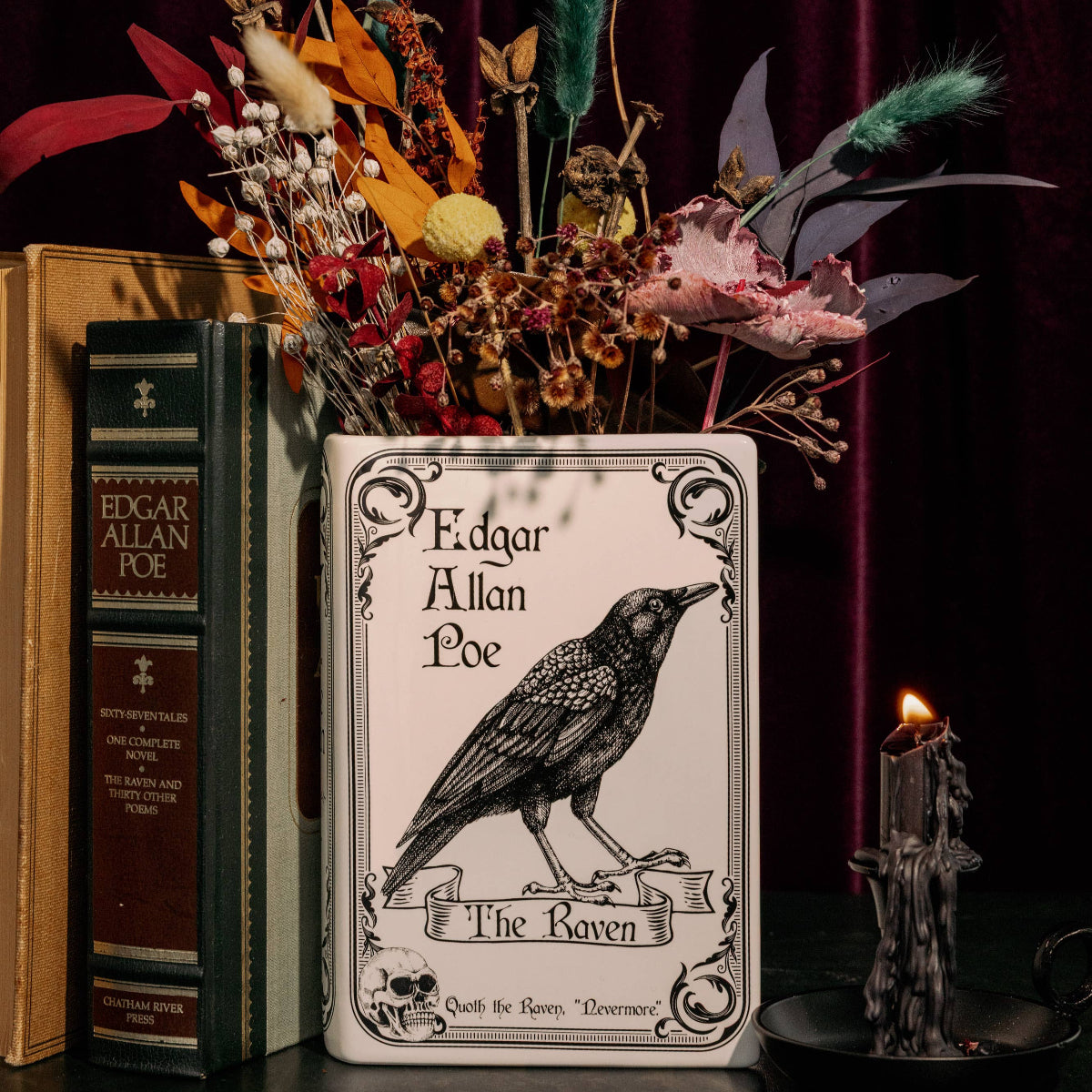 The Raven Large White Book Vase