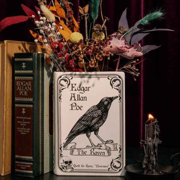 The Raven Large White Book Vase