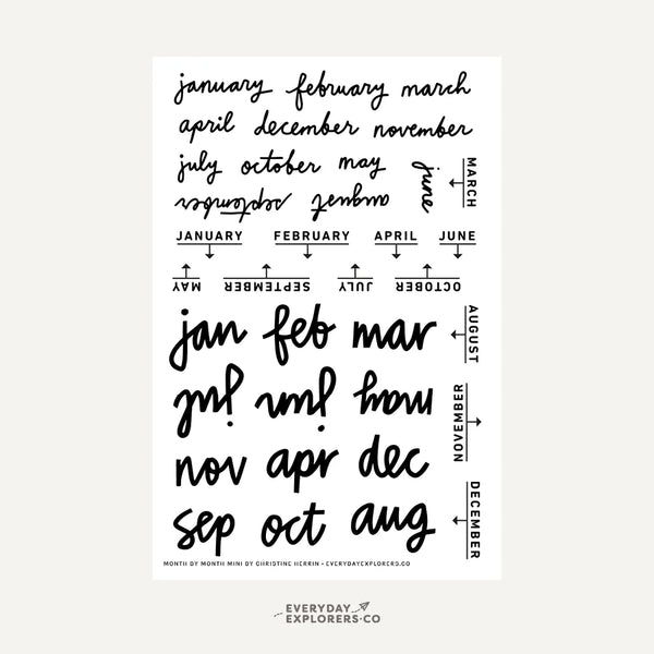 Month by Month Mini {Throwback!} 4x6 Clear Stamp Set