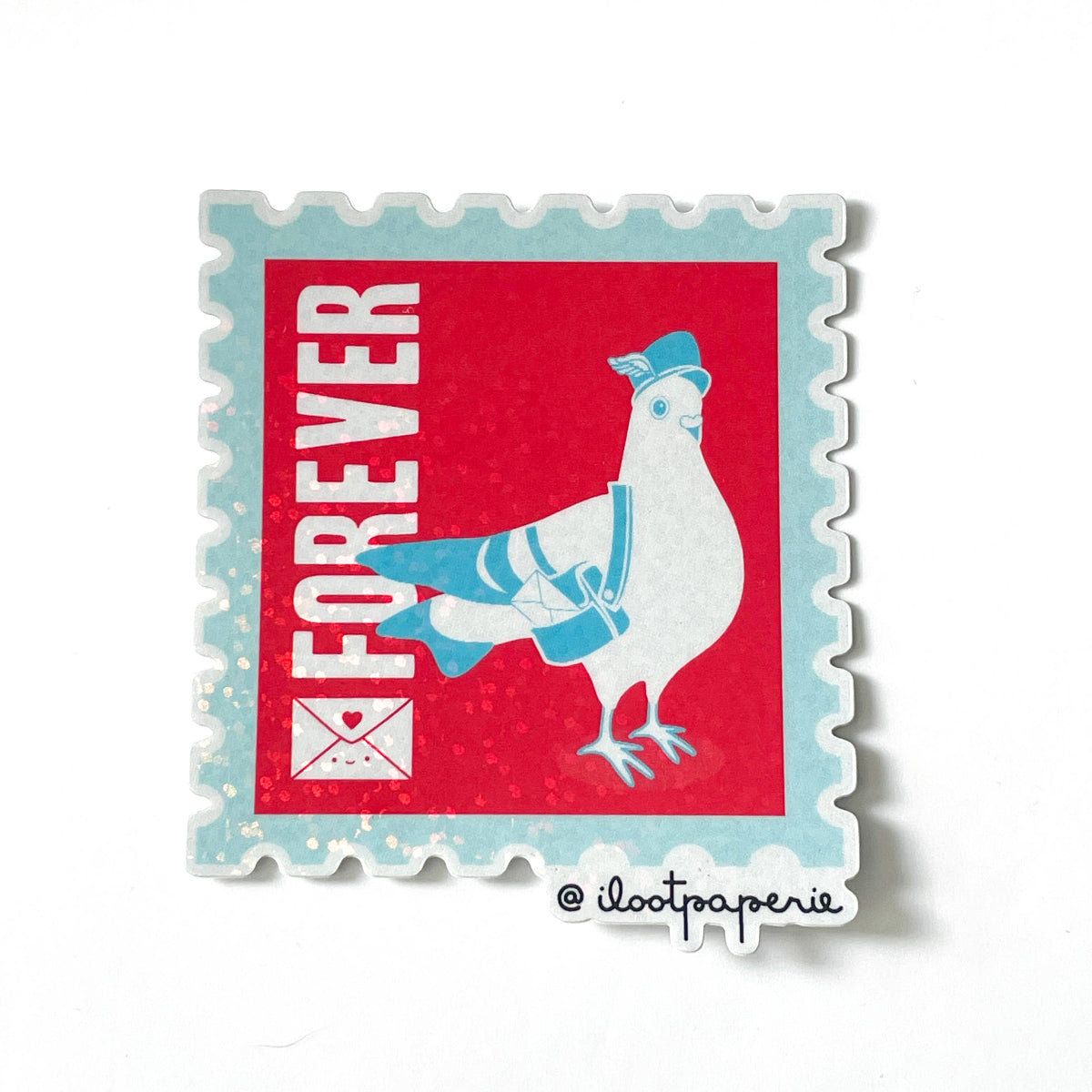 Par Pigeon Forever Stamp Glitter Single Sticker