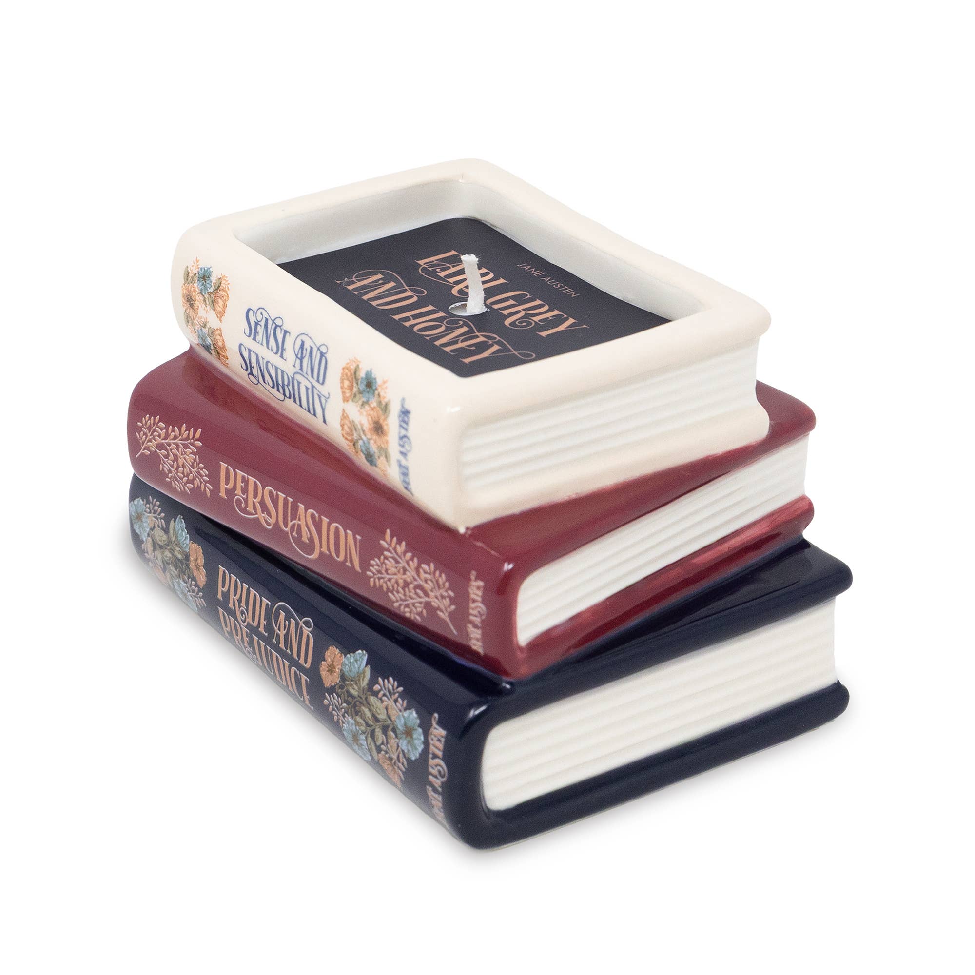 Jane Austen Book Stack Candle | Earl Grey & Honey