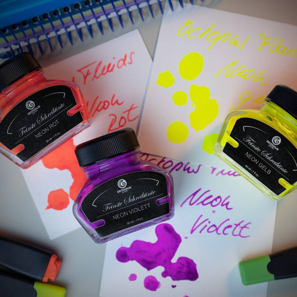 Neon Highlighter Yellow Pigmented Fountain Pen Ink