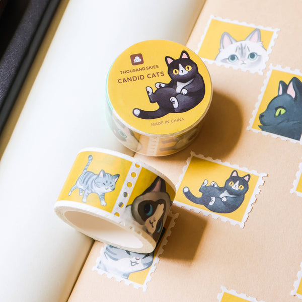 Candid Cats Stamp Washi Tape