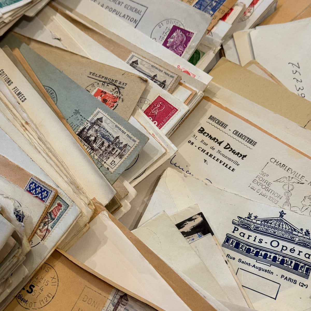 Vintage French Ephemera Envelope Bundles