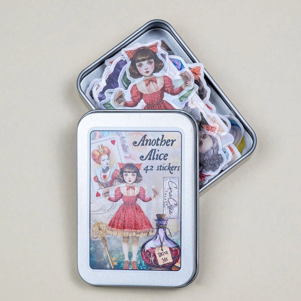 Another Alice Sticker Tin Box