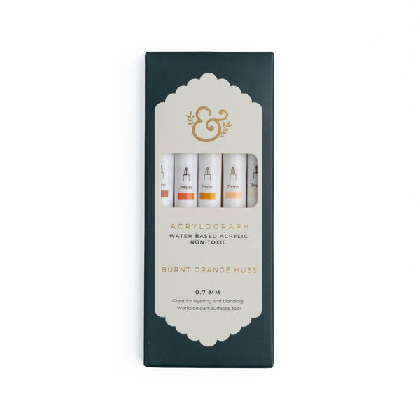 Burnt Orange Hues 5pc Pen Sets | Acryolgraphs or Calliographs