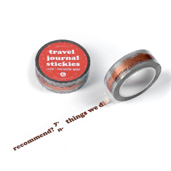 Travel Journal Stickies Perforated Clear Washi Tape