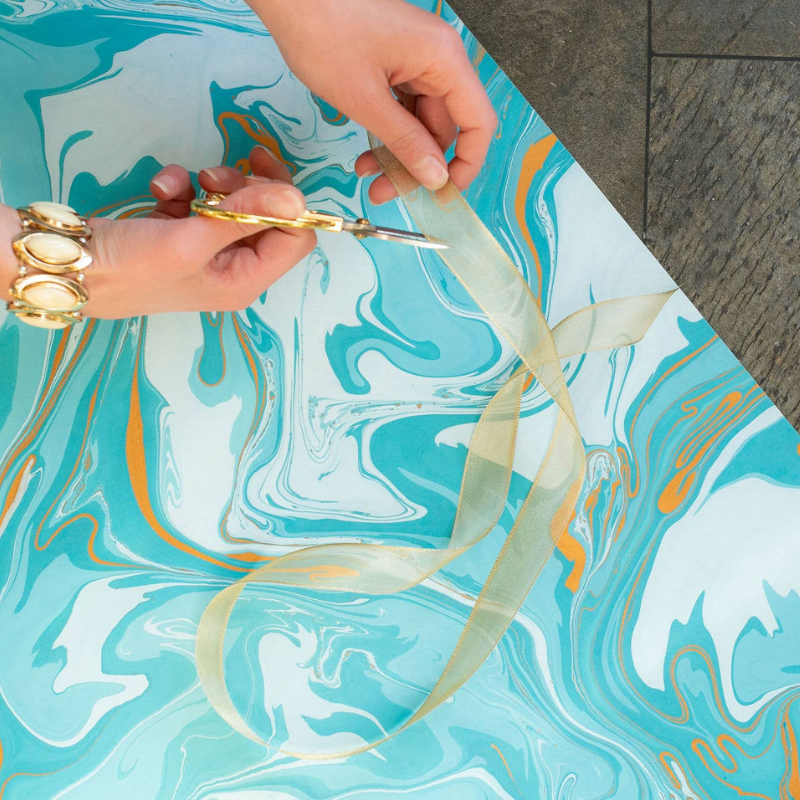 Hand-Marbled Gift Wrap Sheets {multiple colors}