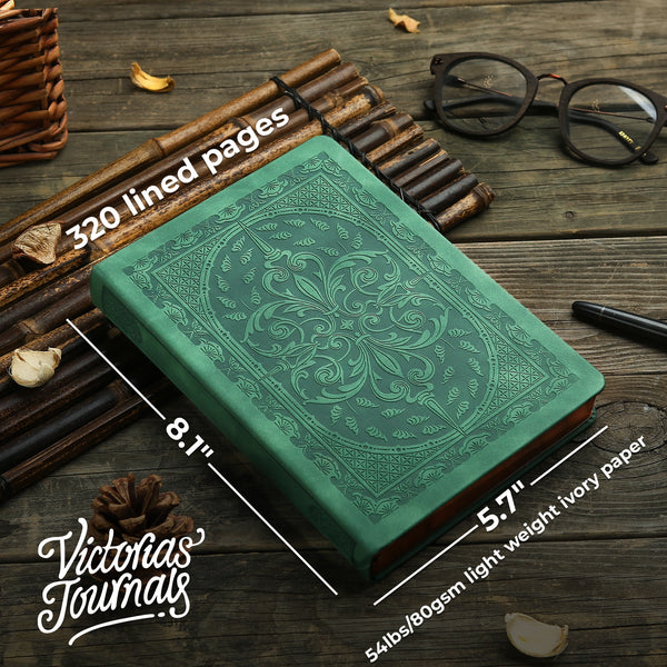 Green Vintage Style Hardcover Journal
