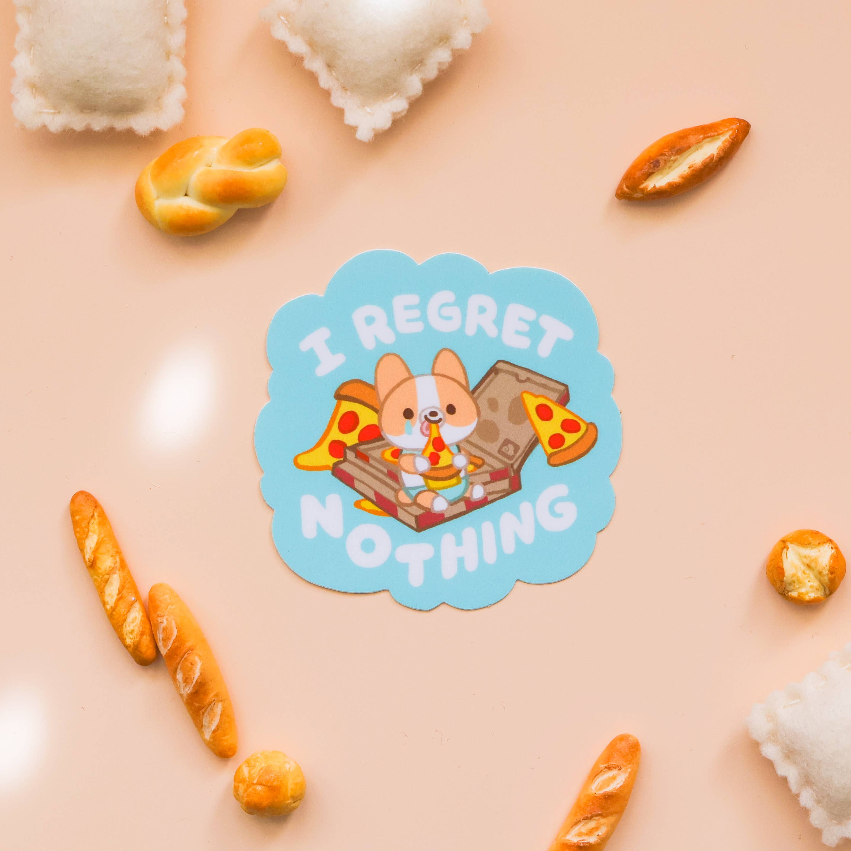 I Regret Nothing Friendly Corgi Vinyl Sticker