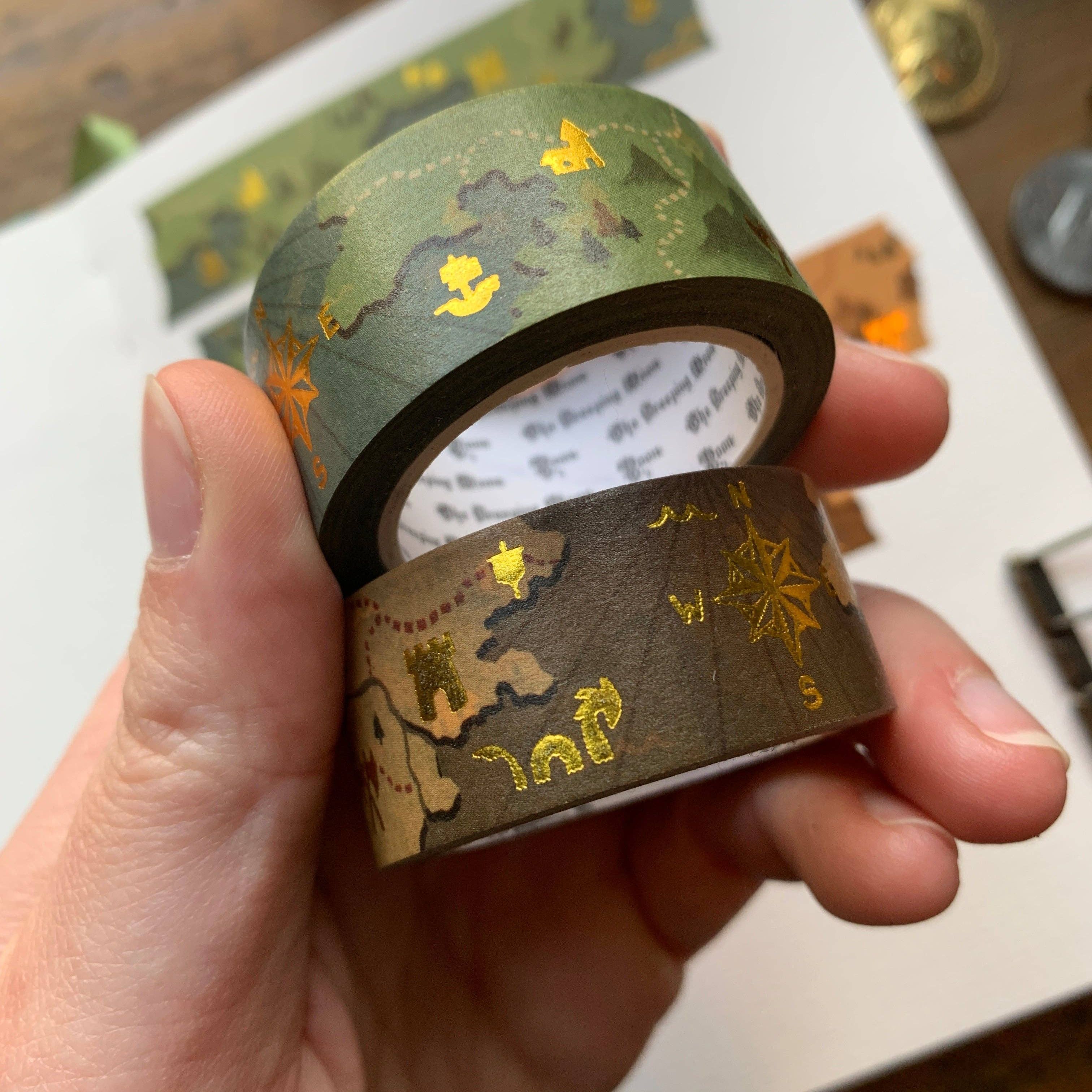 Fantasy Maps Gold Foil Washi Tape
