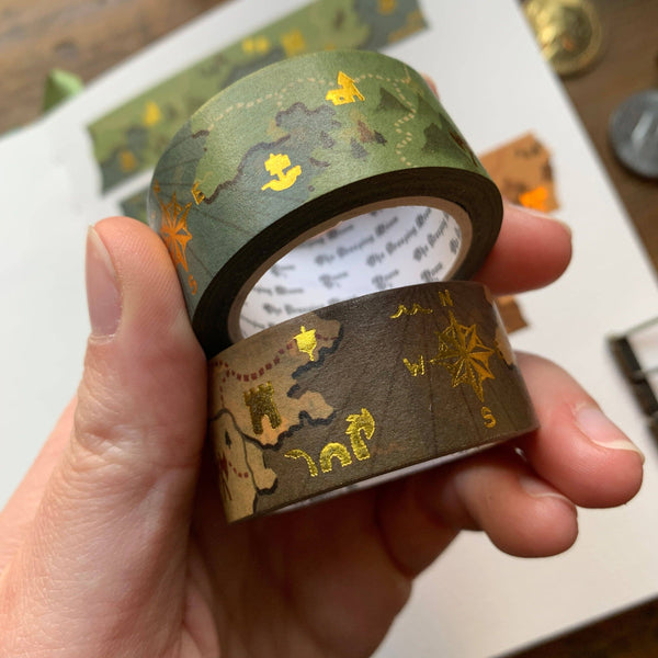 Fantasy Maps Gold Foil Washi Tape