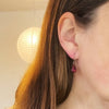 Dark Ruby Vintage Rhinestone Earrings