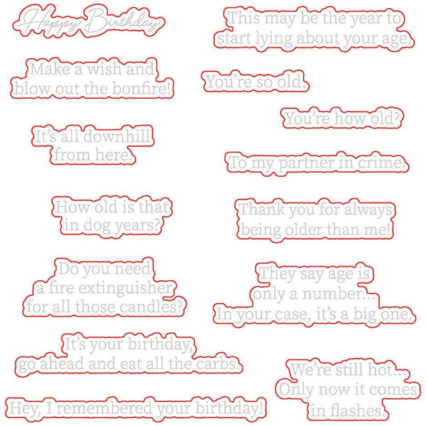 Snarky Birthday Sentiments {Inside} Coordinating Die Set