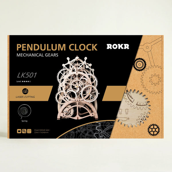 Pendule Horloge Puzzle Mécanique En Bois