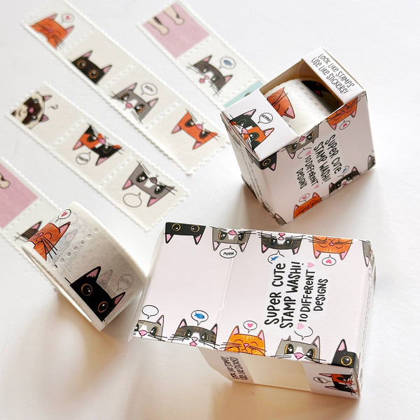 Mini Meows Faux-stage Stamp Washi