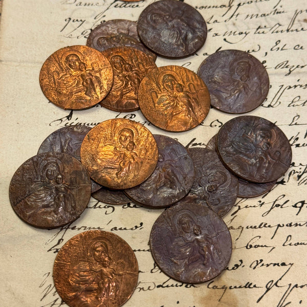 Antique/Vintage Copper/Bronze Metal Pieces from Lourdes