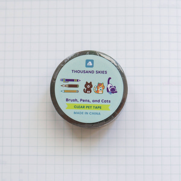 Brush, Pens, and Cats pet Tape
