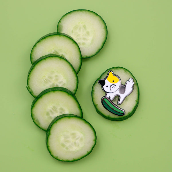 Calico and Cucumber Enamel Pin Set