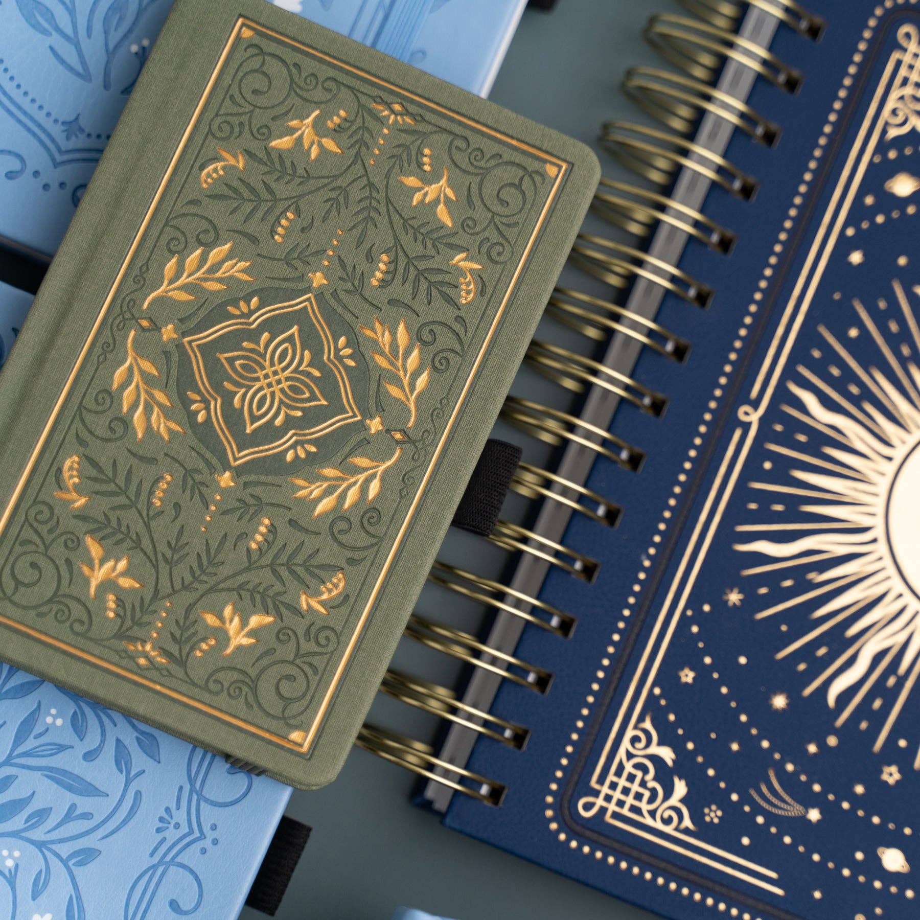 Storybook In Vintage Olive Dot Grid Notebook