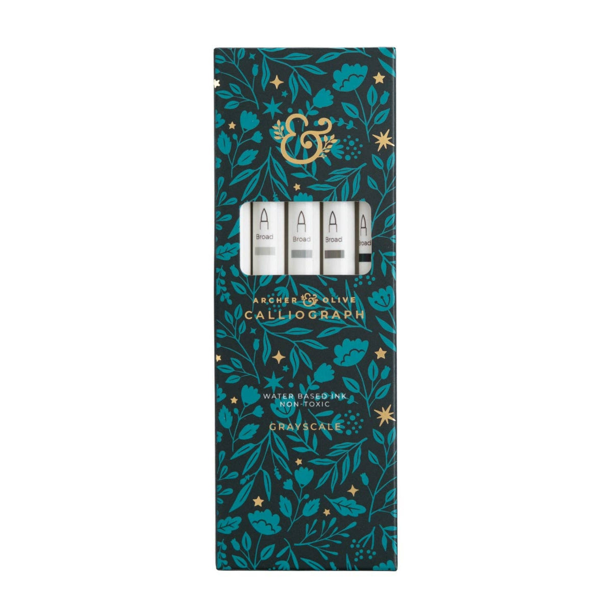 Grayscale Calliograph Dual-Tipped Brush Pens | Set of 5