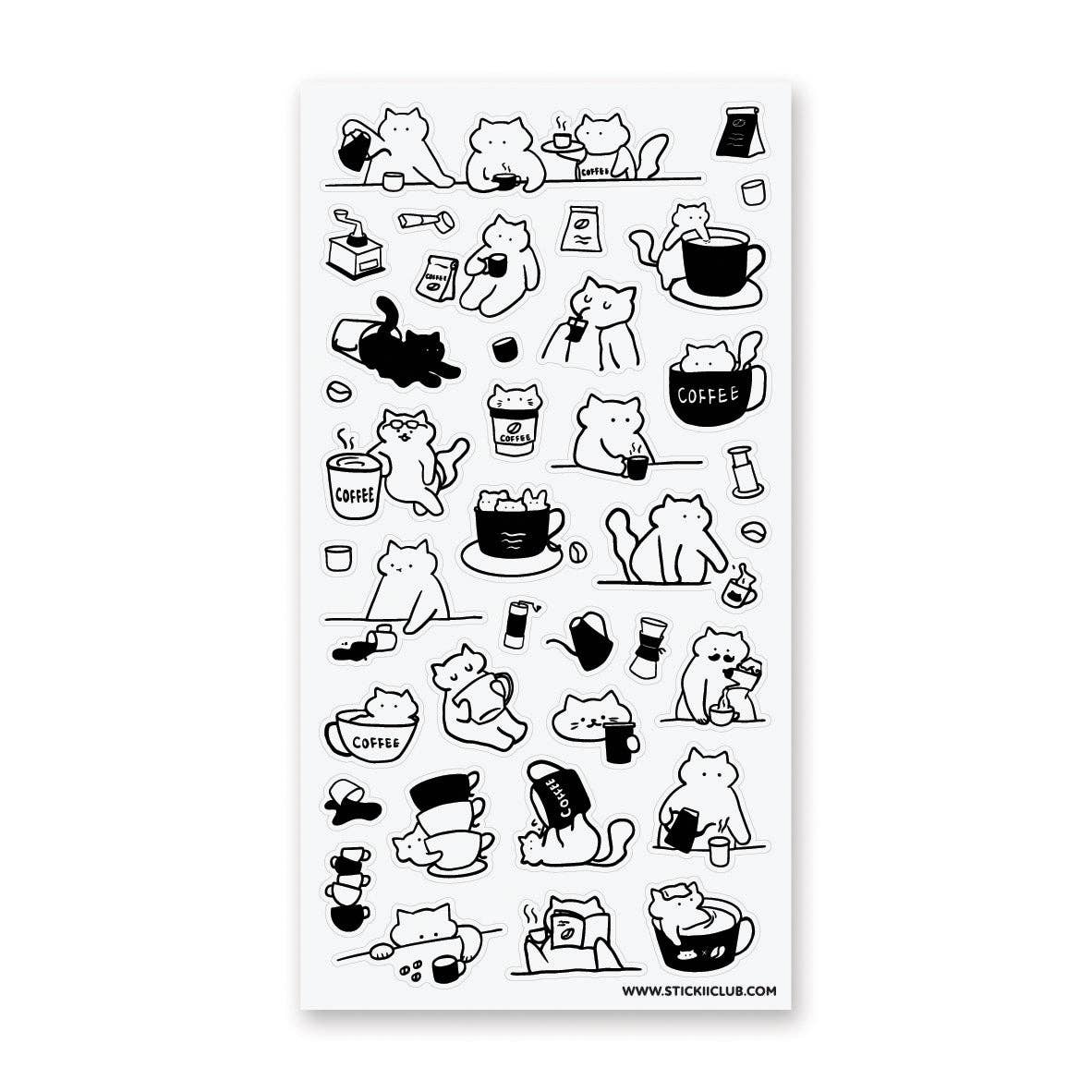 Caffeine Cats Vol. 1 Sticker Sheet