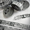 Postal Grunge Black and White Washi Tape