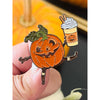 Pumpkin Spice soft enamel pin with glitter!