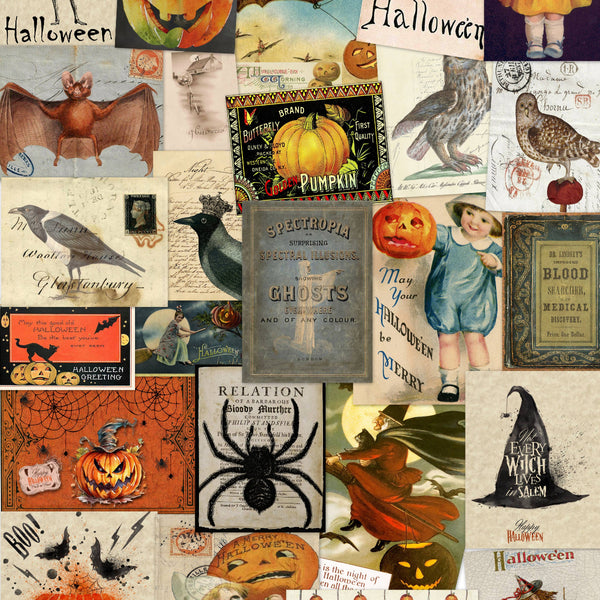 Vintage Halloween 11" x 17" Art Print on French Parchment