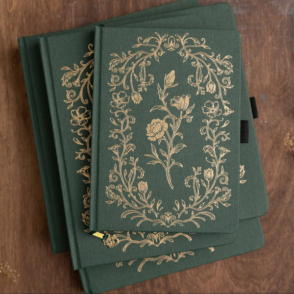 Antique Floral 8x8 Dot Grid Notebook