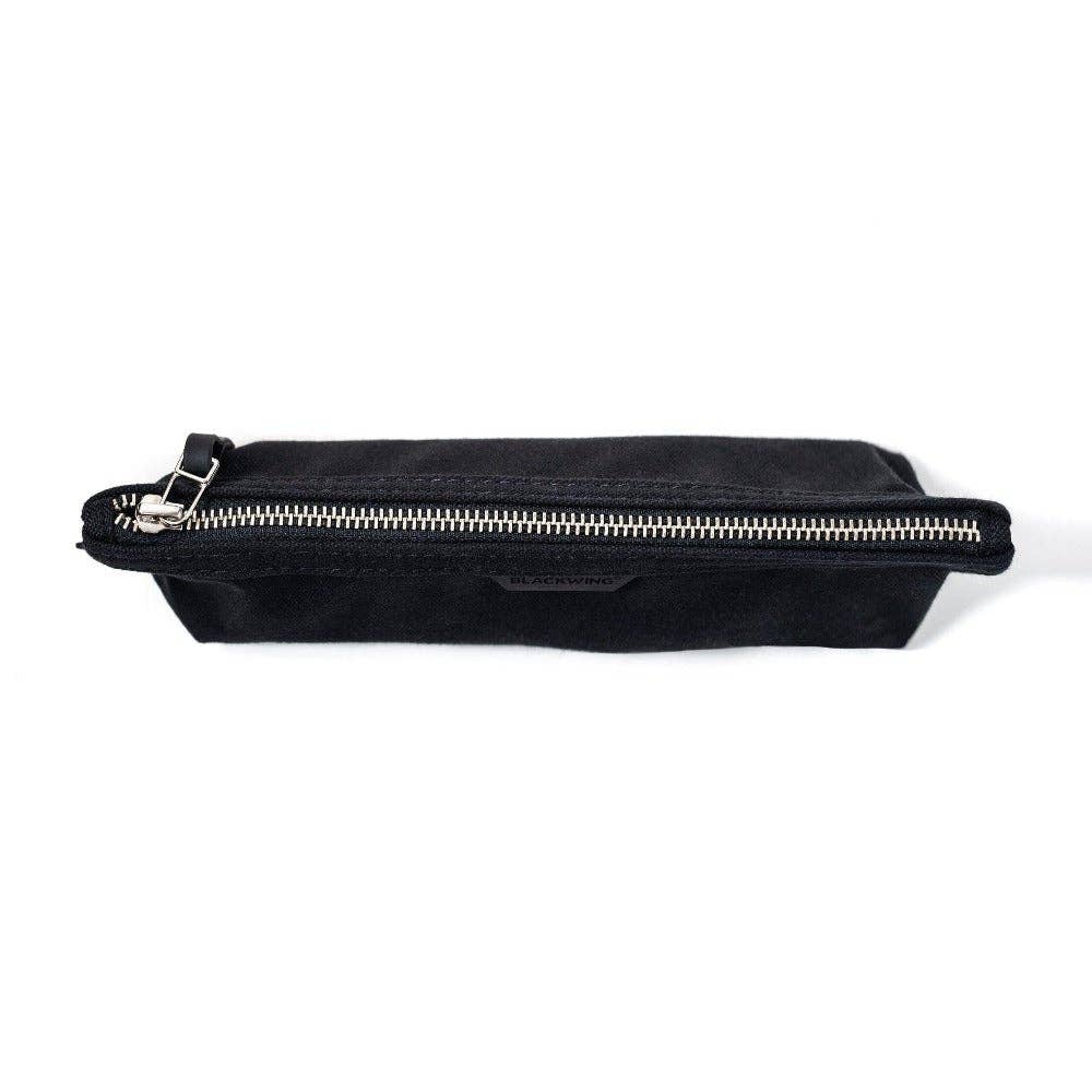Black Canvas Zippered Pencil Pouch