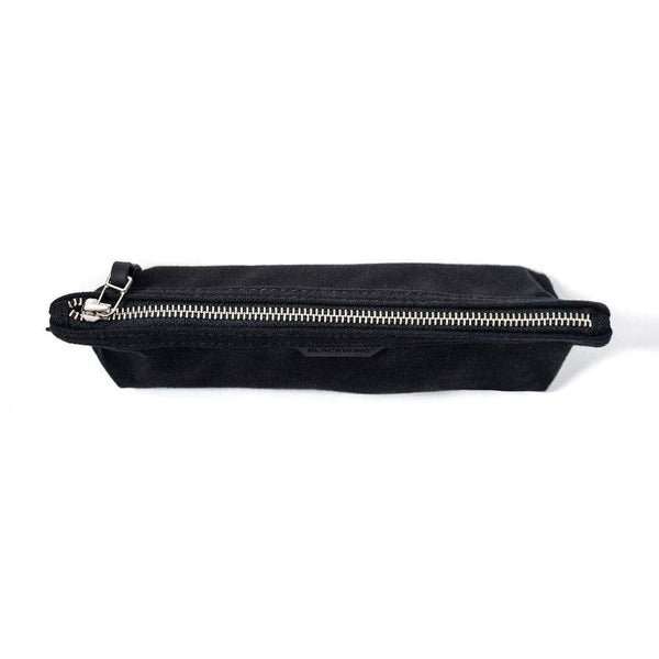Black Canvas Zippered Pencil Pouch
