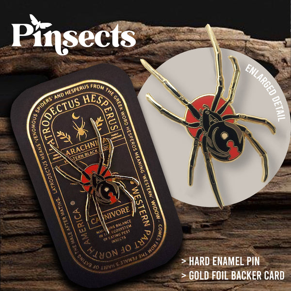 {coming soon!} Western Black Widow Educational Arachnid Enamel Pin