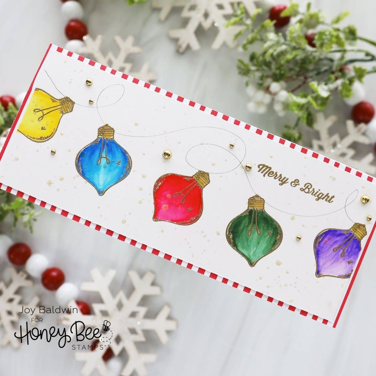 Christmas Lights 6x6 Clear Stamp Set | Vintage Gift Card Box Add-On {Retired}