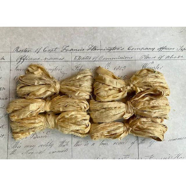 Honey Torn Silk Sari Ribbon 5 yard Bundle