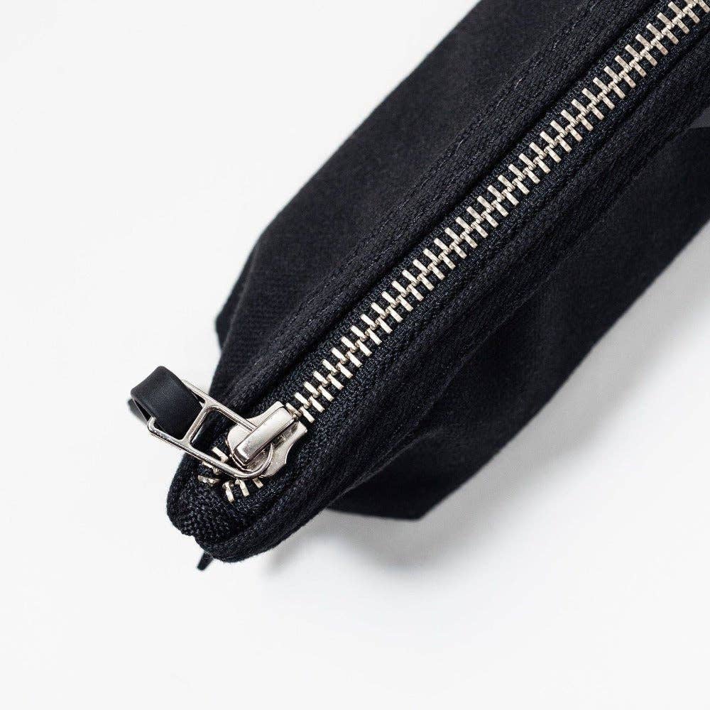 Black Canvas Zippered Pencil Pouch