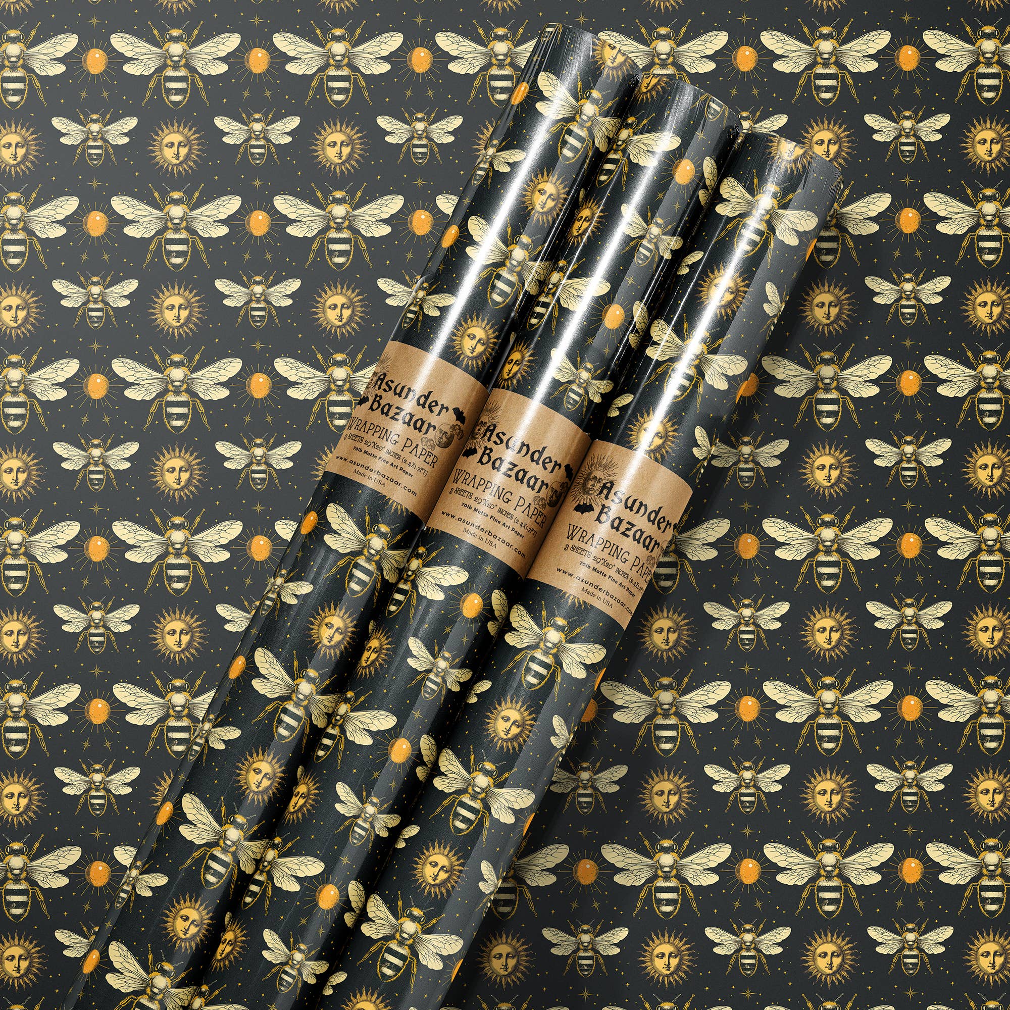 Celestial Bees Wrapping Paper