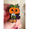 Sipping Pumpkin Sliding Enamel Pin