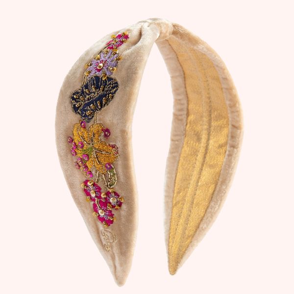 Cream Posy Velvet Headband
