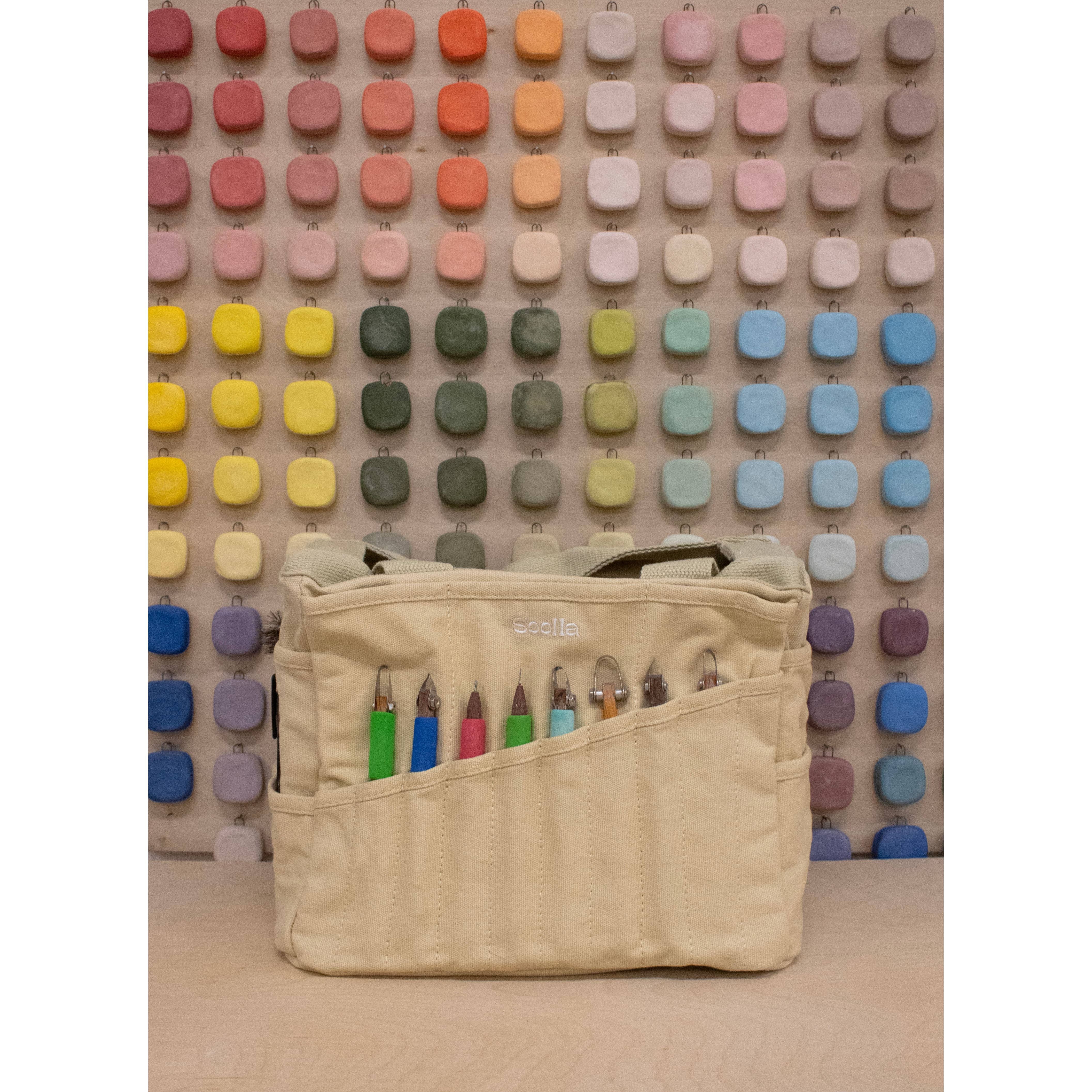 Boho Beige 30-Pocket Stationery/Artist Tote