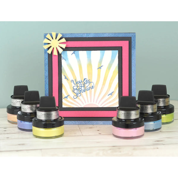 Blue Pearl Opal Polish Stencil Paste