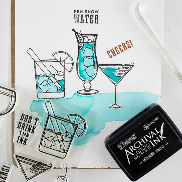 Don't Drink Ink  3"x4" Clear Stamp Set (9 stamp designs)