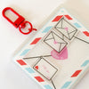Pen Pal Envelope Confetti Shaker Keychain Bag Charm