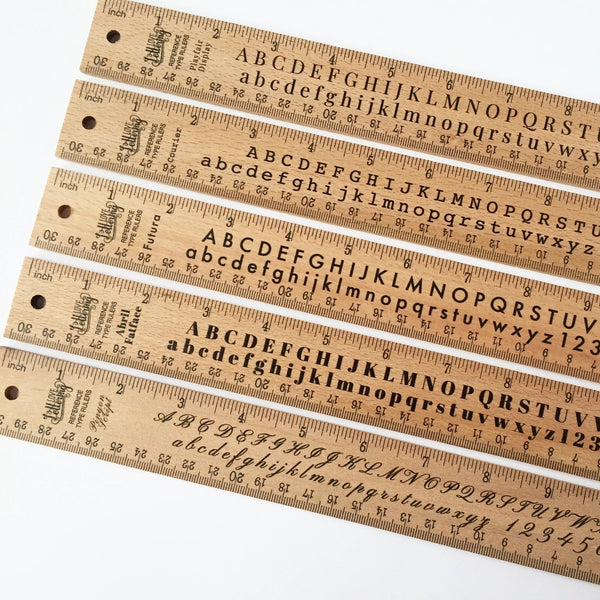 Typeface Reference 12" {30cm} Wooden Rulers