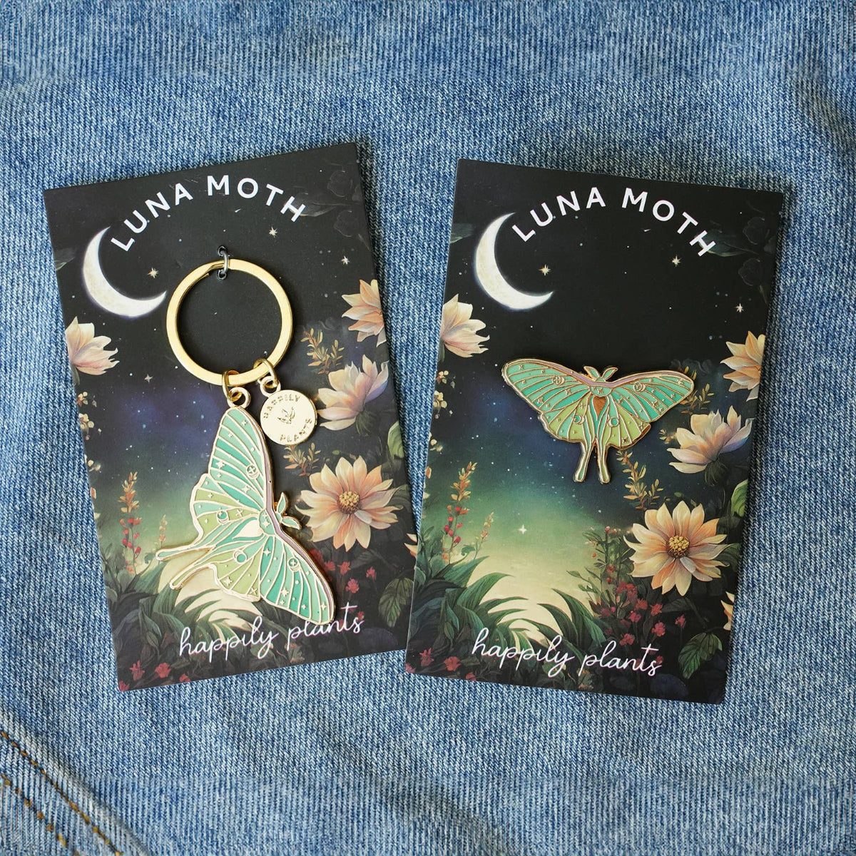 Luna Moth Luminescent Enamel Pin
