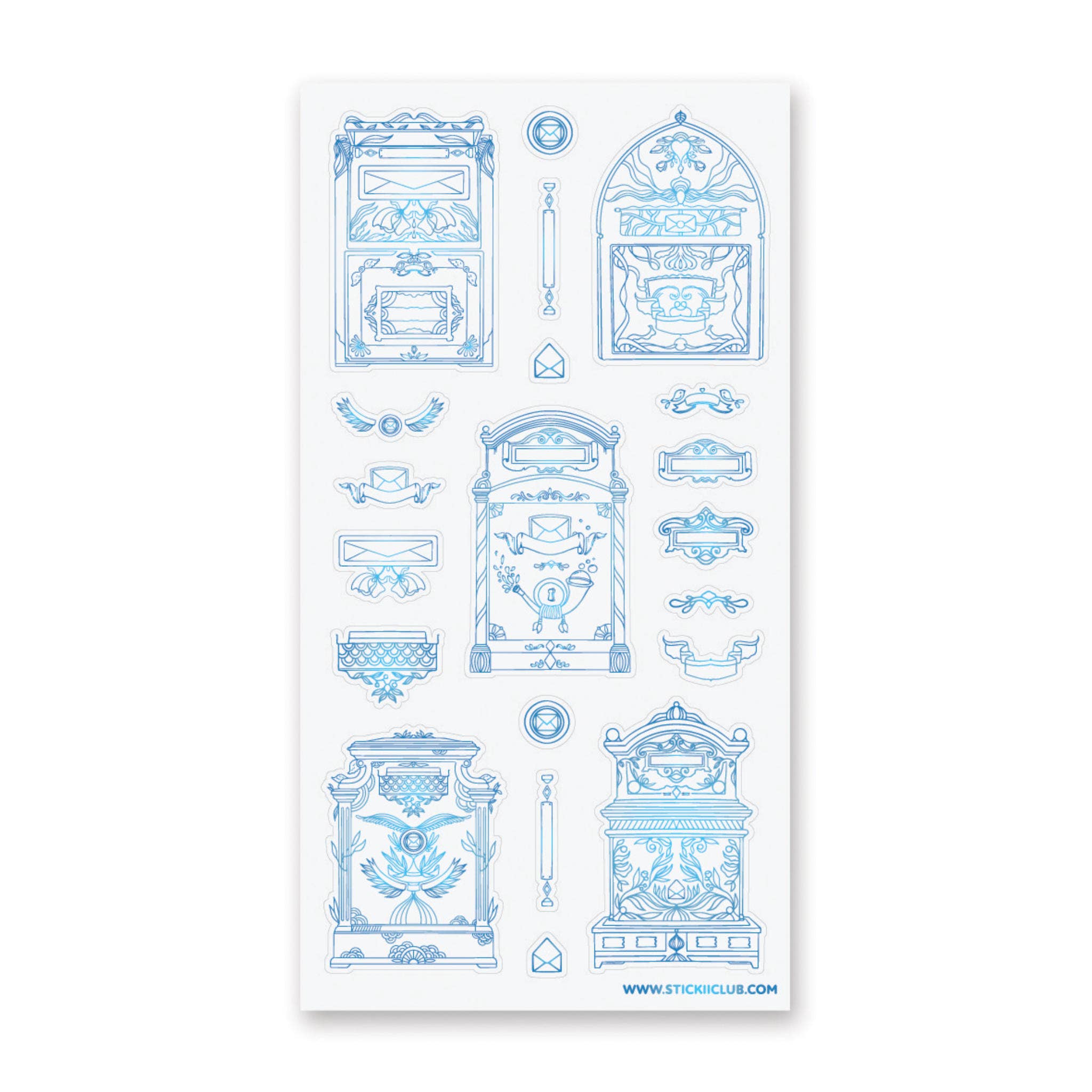 Antique Mailboxes Sticker Sheet