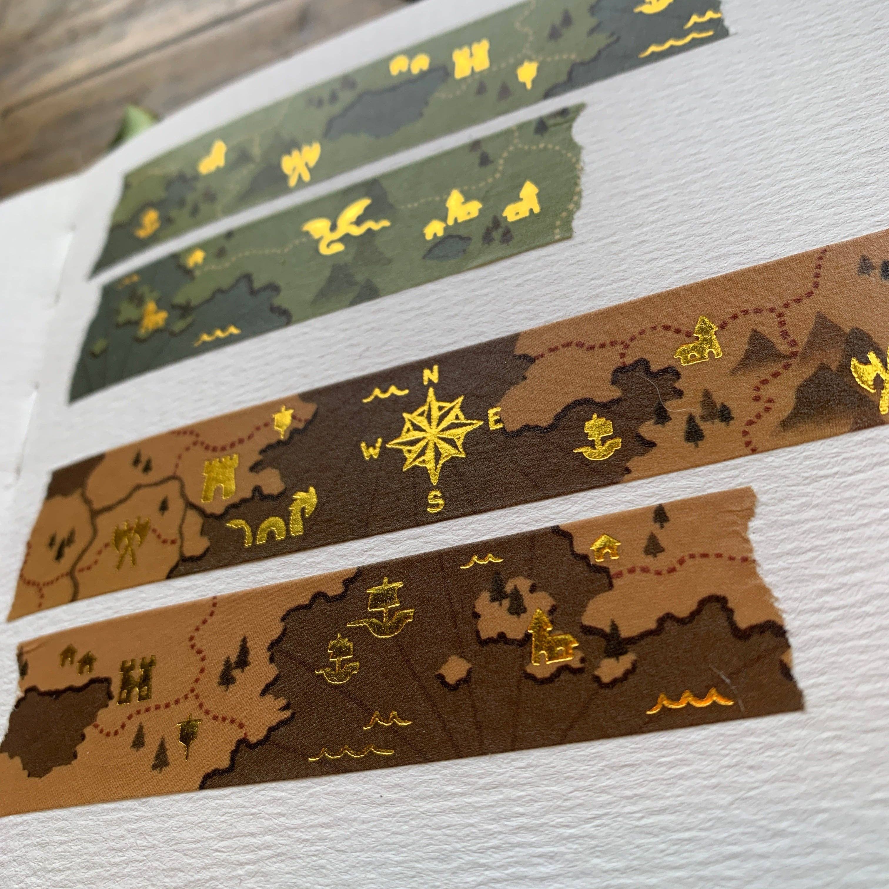 Fantasy Maps Gold Foil Washi Tape