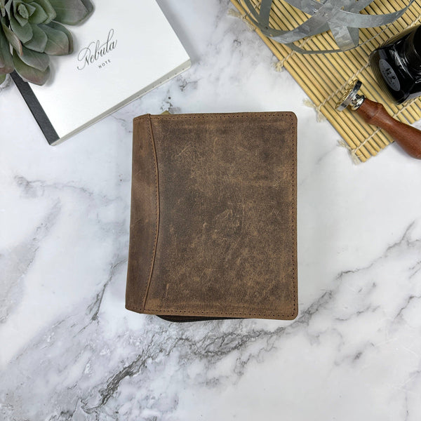 Leather Zippered 12-Pen Case