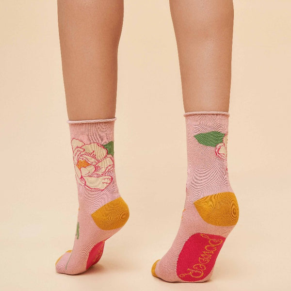 Petal Tropical Flora Ankle Socks