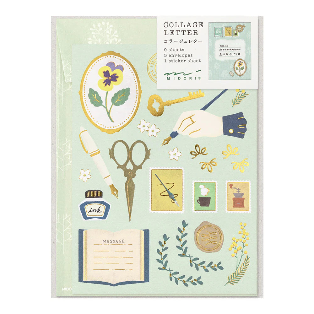 Midori Letter Set | No. 923: Collage Stationery